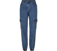 Bequeme Jeans URBAN CLASSICS "Urban Classics Damen Ladies Organic Stretch Denim Cargo Pants", Damen, Gr. 27, Normalgrößen, clearblau washed, 50% Baumwolle (Bio), 48% Baumwolle, 2% Elasthan, unifarben,