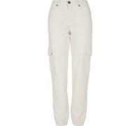 Bequeme Jeans URBAN CLASSICS "Urban Classics Damen Ladies Organic Stretch Denim Cargo Pants", Damen, Gr. 30, Normalgrößen, sanftes weißraw, 50% Baumwolle (Bio), 48% Baumwolle, 2% Elasthan, unifarben,