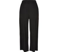 Bequeme Jeans URBAN CLASSICS "Urban Classics Damen Ladies Straight Leg Rib Interlock Culotte", Damen, Gr. S, US-Größen, schwarz, 92% Polyester, 8% Elasthan, unifarben, normal, Jeans (15055531-S) schwa