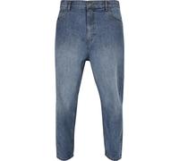 Bequeme Jeans URBAN CLASSICS "Urban Classics Herren Cropped Tapered Jeans", Damen, Gr. 34, Normalgrößen, midtiefblau, 100% Baumwolle, unifarben, Jeans (70396023-34) midtiefblau