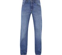 Urban Classics Herren Jeans Heavy Ounce Straight Fit Jeans, lässige Jeans für Männer, Straight Leg, Loose Fit, new mid blue washed, 33