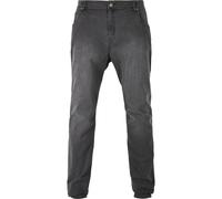 Bequeme Jeans URBAN CLASSICS "Urban Classics Herren Slim Fit Zip Jeans", Herren, Gr. 30/32, Länge 32, realschwarz washed, 98% Baumwolle, 2% Elasthan, unifarben, Jeans (43983851-30) realschwarz washed
