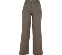 Bequeme Jeans URBAN CLASSICS "Urban Classics Ladies Relaxed Straight Fit Denim", Damen, Gr. 27, Normalgrößen, olive, 98% Baumwolle, 2% Elasthan, unifarben, Jeans (94059117-27) olive