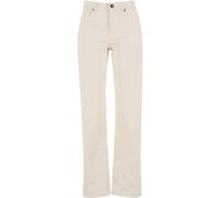 Bequeme Jeans URBAN CLASSICS "Urban Classics Ladies Straight Fit Denim", Damen, Gr. 31, Normalgrößen, beige (sandweiß), 100% Baumwolle, unifarben, normal, Jeans (35140520-31) sandweiß