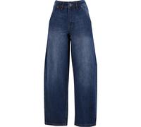 Bequeme Jeans URBAN CLASSICS "Urban Classics Ladies Tapered Baggy Jeans", Damen, Gr. 26, Normalgrößen, new dunkelblau washed, 100% Baumwolle, unifarben, Jeans (73661020-26) new dunkelblau washed