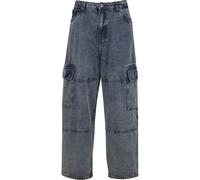 Bequeme Jeans URBAN CLASSICS "Urban Classics Tapered Heavy Ounce Baggy Cargo Jeans", Damen, Gr. 30, Normalgrößen, dirty washed, 100% Baumwolle, unifarben, Jeans (83713326-30) dirty washed