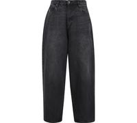 Bequeme Jeans URBAN CLASSICS "Urban Classics Tapered Heavy Ounce Baggy Jeans", Herren, Gr. 28, Normalgrößen, schwarz (schwarzwashed), 100% Baumwolle, unifarben, Jeans (32325759-28) schwarzwashed