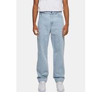 Bequeme Jeans KARL KANI "Karl Kani Herren", Damen, Gr. 34, Normalgrößen, blau, weiß, 100% Baumwolle, Jeans (39812654-34) blau, weiß