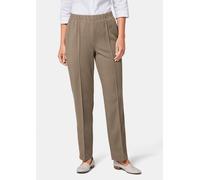 Schlupfhose GOLDNER "Kurzgröße Rippenhose mit Biesen", Damen, Gr. 22, K-Gr, braun, Obermaterial: 100% Polyester COOLMAX(R) PES(Coolmax)., normal, Hosen Schlupfhose, Ohne (19117326-22) braun