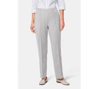 Schlupfhose GOLDNER "Rippenhose mit Biesen", Damen, Gr. 44, N-Gr, silber (silbergrau), Obermaterial: 100% Polyester COOLMAX(R) PES(Coolmax)., normal, Hosen Schlupfhose, Ohne (26074519-44) silbergrau