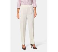 Schlupfhose GOLDNER "Trageangenehme Rippenhose", Damen, Gr. 46, N-Gr, beige (cremeweiß), Obermaterial: 100% Polyester COOLMAX PES(Coolmax)., Hosen Schlupfhose (13932404-46) cremeweiß