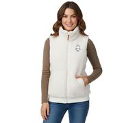 Bequeme sheepworld Damen Teddyfleece-Weste mit gesticktem Motiv Kuschel-Weste mit Stehkragen Sweat-Weste 9863241 Weiß L