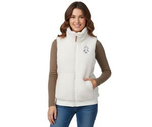 Bequeme sheepworld Damen Teddyfleece-Weste mit gesticktem Motiv Kuschel-Weste mit Stehkragen Sweat-Weste 9863241 Weiß XL