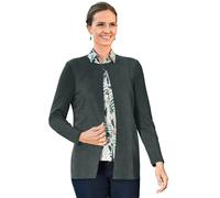 Bequeme Shirtjacke in kombinationsstarker Velourslederoptik grün 22