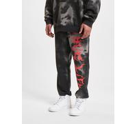 bequeme Thug Life Herren Jeans Kordelzug Taschen mit Baumwolle Schwarz M
