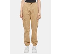 Stoffhose URBAN CLASSICS "Urban Classics Damen Ladies Cotton Twill Utility Pants", Damen, Gr. 32, Normalgrößen, unionbeige, 98% Baumwolle, 2% Elasthan, unifarben, relaxed fit, Hosen Stoffhose (1976594