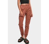 bequeme Urban Classics Damen Jeans Stretch Taschen 320 g/m² mit Baumwolle Terracotta-Orange 34