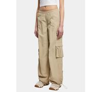 Urban Classics Ladies Wide Crinkle Nylon Cargo Pants in Gr. XXL in Beige