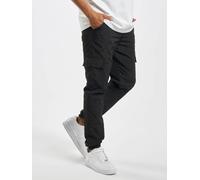 Stoffhose URBAN CLASSICS "Urban Classics Herren Cargo Nylon Track Pants", Herren, Gr. 4XL, US-Größen, schwarz, 100% Polyamid, unifarben, normal, Hosen (86158956-4XL) schwarz