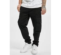 Cargohose URBAN CLASSICS "Urban Classics Herren Tapered Cargo Pants", Herren, Gr. 30, Normalgrößen, schwarz, 98% Baumwolle, 2% Elasthan, unifarben, loose fit, Hosen Cargohose (56067766-30) schwarz
