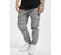 Urban Classics Herren Sweat-Hose AOP Glencheck Cargo Jog Pants TB3138 Mehrfarbig White/Black L