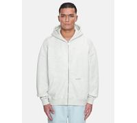 Kapuzenpullover DROPSIZE "Dropsize Herren Bazix Republiq Super Heavy Rib Zipper", Herren, Gr. S, oatmelange, 80% Baumwolle, 20% Polyester, unifarben, oversize, ohne Ausschnitt, Pullover Kapuzenpullove