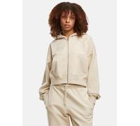 bequemer DEF Damen Hoodie Reißverschluss Taschen mit Baumwolle Beige L