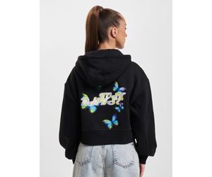bequemer Just Rhyse Damen Hoodie Reißverschluss Kapuze mit Baumwolle Schwarz M