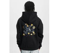 bequemer Just Rhyse Herren Hoodie große Kapuze Rippbündchen mit Baumwolle Schwarz S