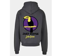 bequemer Just Rhyse Herren Hoodie Rippbündchen Kapuze 460 g/m² mit Baumwolle Anthrazit XL