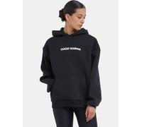 Kapuzenpullover MISS TEE "Miss Tee Karma Butterfly Ladies Fluffy Hoody", Damen, Gr. 4XL, schwarz, 70% Baumwolle, 30% Polyester, mehrfarbig, loose fit, ohne Ausschnitt, Pullover Kapuzenpullover (778816