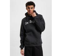 Rundhalspullover MISTERTEE "MisterTee Herren Los Angeles Wording Hoody", Herren, Gr. M, charcoal, 65% Baumwolle, 35% Polyester, unifarben, normal, ohne Ausschnitt, Pullover Rundhalspullover (36237957-