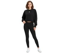 bequemes adidas Essentials Damen Crop-Sweatshirt Relaxed Fit Baumwoll-Pullover IW0953 Schwarz S