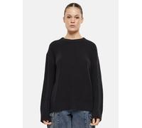 bequemes URBAN CLASSICS Damen Sweatshirt Rippbündchen Kapuze Schwarz S