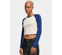 bequemes Urban Classics Damen Sweatshirt Stretch 180 g/m² mit Baumwolle Creme-Weiß/Blau XL