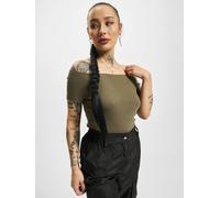 Urban Classics Ladies Off Shoulder Rib Tee in Gr. XL in Olive