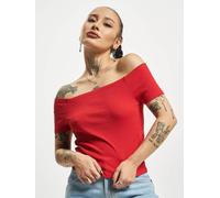 Urban Classics Damen T-Shirt Off-Shoulder Rib-Tee TB1500 Regular Fit einfarbig Rot Gr. XL