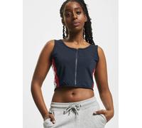 bequemes Urban Classics Damen T-Shirt Stretch Reißverschluss 210 g/m² Blau/Rot/Weiß L