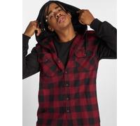 Urban Classics Hooded Checked Flanell Herren-Flanellhemd - schwarz burgund XL