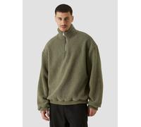 bequemes URBAN CLASSICS Herren Sweatshirt Reißverschluss Grün 3XL