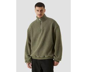 bequemes URBAN CLASSICS Herren Sweatshirt Reißverschluss Grün 5XL