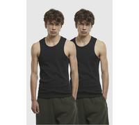 Urban Classics Men's TB7650A-Ribbed Undershirt 2-Pack T-Shirt, Black+Black, 56