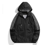 BERCIELY Baseballjacke Herren Trend Urban All-Match Hoodie Jacke Herren Einfarbig Revers Komfortabel Mode Vintage Jugend Jacke Männer Langarm Jacke Herren C-Black 8XL