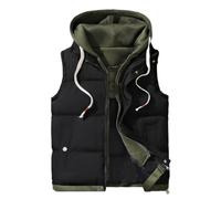 BERCIELY Basic Weste Herren Jugend Klassisch All-Match Weste Herren Leichte Mode Casual Outdoor Weste Herren Ärmellos Verdicken Warm Baumwollweste Herren C-Black 3XL