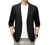 BERCIELY Jacke Herren All-Match Klassisch Gentleman AnzugJacke Männer Temperament Casual Business WesternJacke Mode Slim Fit All-Match Longsleeve Anzug C-Black M