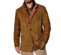 BERCIELY Jacke Herren Urban All-Match Jugend Casual Jacke Herren Einfarbig Revers Komfortabel Vintage Jacke Männer Mode Trend Taschen Jacke Herren B-Brown XL