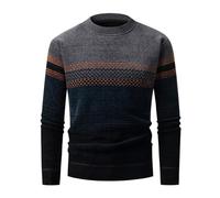 BERCIELY Knit Sweater Herren Rundhals Weich Langarm Pulli Strickpullover Herren Winter Casual Warm Komfortabel Slim Fit Einfarbig Pullover Herren E-Dark Grey XXL