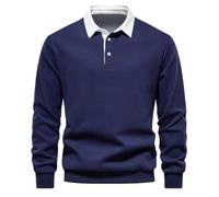 BERCIELY Sweatshirt Herren Slim Fit Komfortabel Mode Langärmeliges Sweatshirt Herren Casual Sport Trend Sweatshirt Herren Jugend Klassisch All-Match Pullover Herren A-Navy L