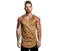 BERCIELY Trägershirts Herren Bodybuilding Jugend Fitness Achselshirts Herren Lose Atmungsaktiv Elastizität Muskelshirt Herren Gym Workout Komfortabel Sportshirt Herren H-Gold M