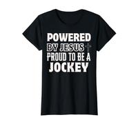 Bereitgestellt von Jesus Proud to Jockey Christian Faith Preisgünstiges Grafik-T-Shirt, Damen, Schwarz, XS